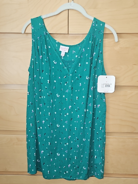 Isabel Maternity by Ingrid & Isabel Tops - Isabel Maternity by Ingrid & Isabel Teal Floral Sleeveless Maternity Tank